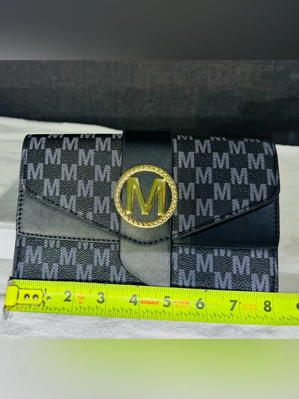 Monogram 'M' Black purse shoulder with Gold Emblem